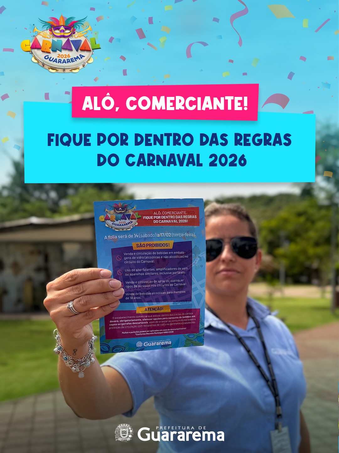 Postagem feita no Instagram da Prefeitura