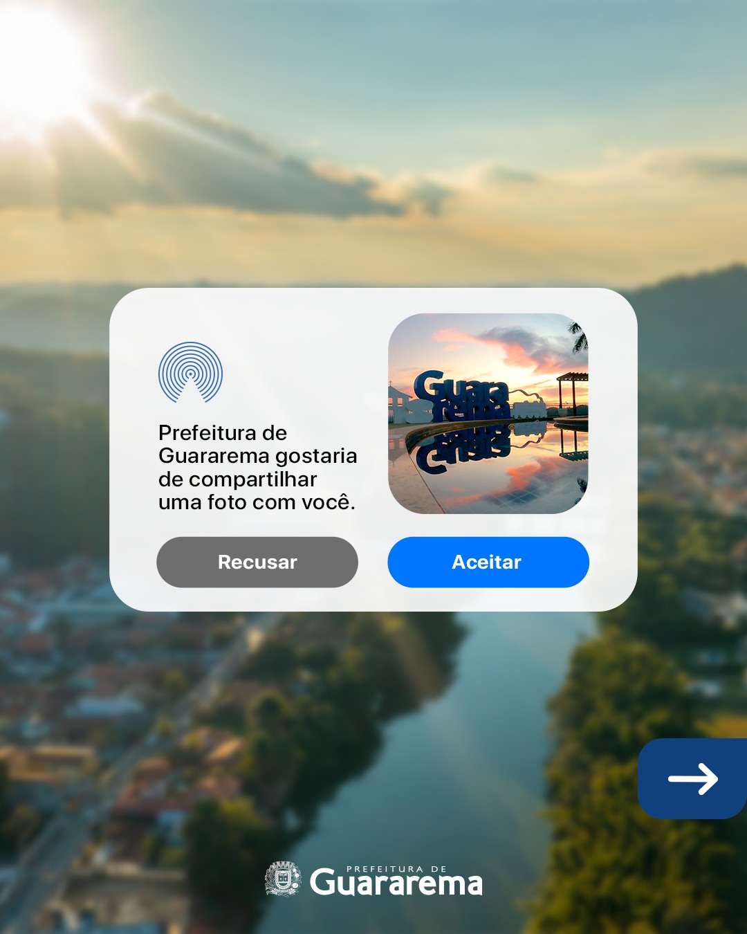 Postagem feita no Instagram da Prefeitura