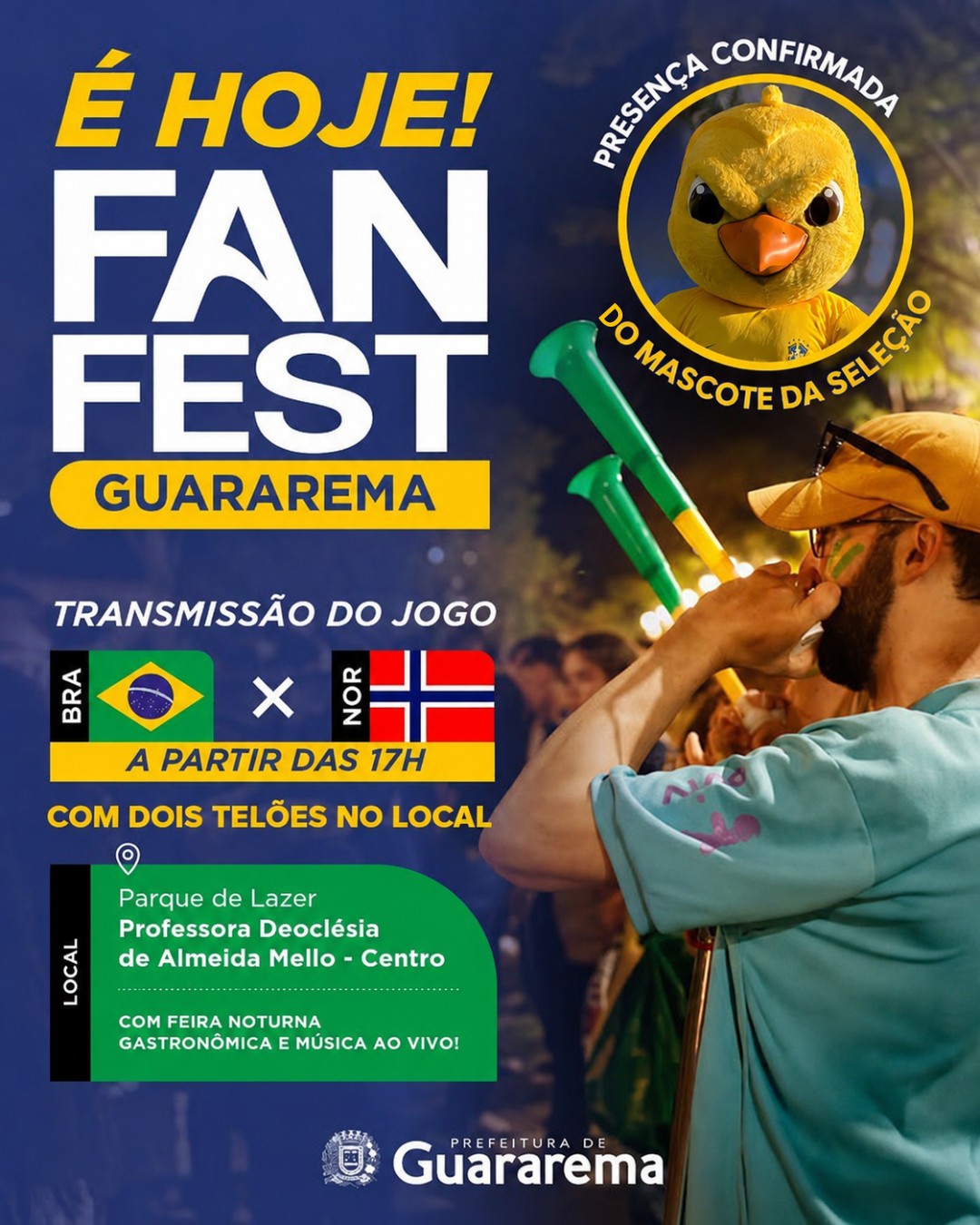 Postagem feita no Instagram da Prefeitura